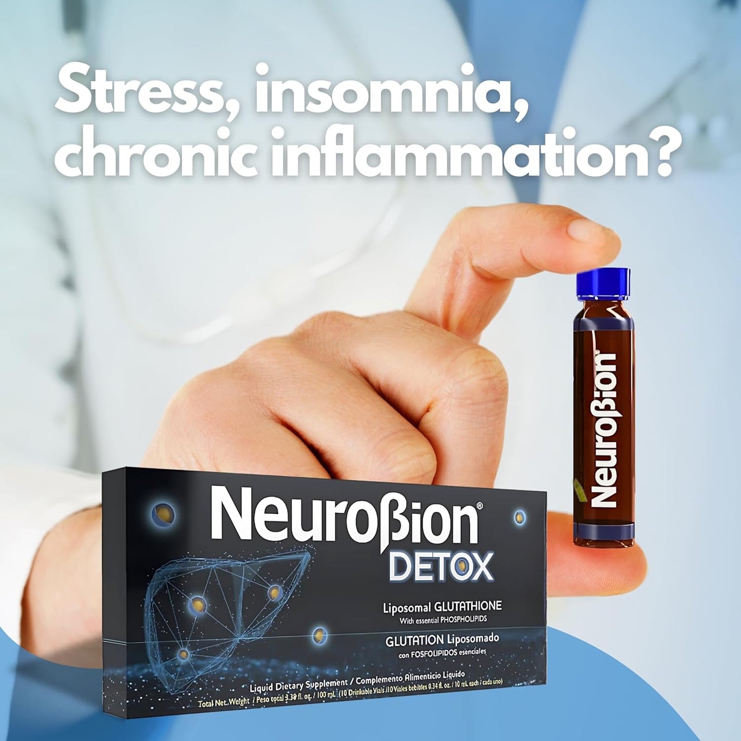 Neurobion Detox Suplemento Liposomal Glutathione 10 viales bebibles